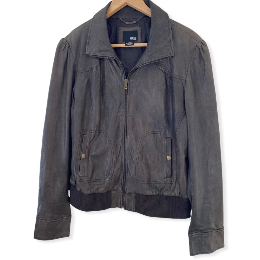 ANA XL Genuine leather jacket brown zip